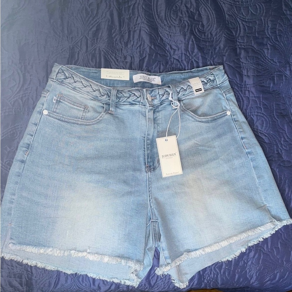 Judy Blue Braided Waistband Shorts